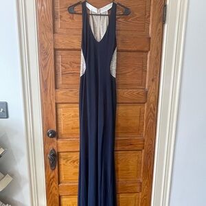 Elegant Navy Blue Evening Gown